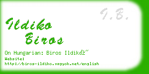 ildiko biros business card